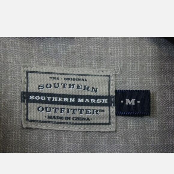 SOUTHERN MARSH LONG SLEEVE BUTTON FRONT MENS TAN CHECK SIZE M SHIRT - Picture 5 of 9